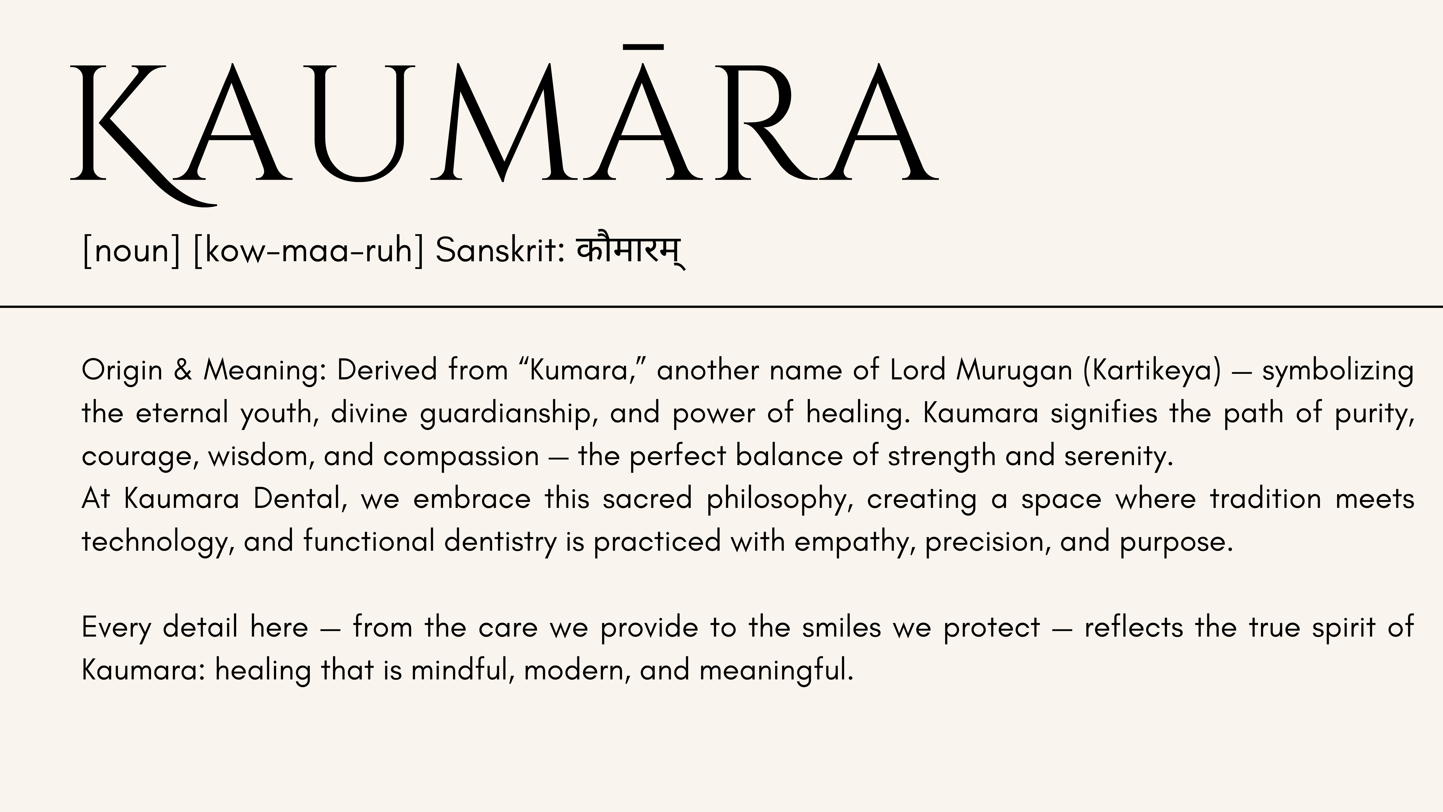 Kaumara with Sanskrit - Kaumara Origin